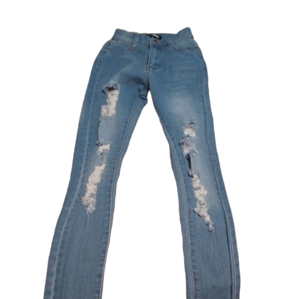 Fashion Nova, ripped size 0 jeans.